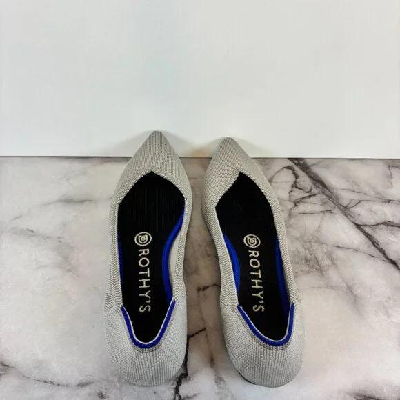 Rothy's The Point Dove Gray Knit Ballet Flats Women's Size 6.5 - Picture 7 of 9